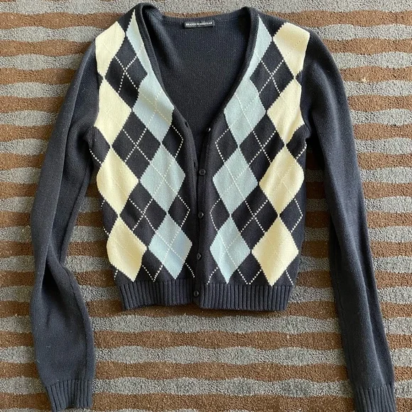 Knitted Cardigan Elizabeth Argyle Sweater BRANDY MELVILLE